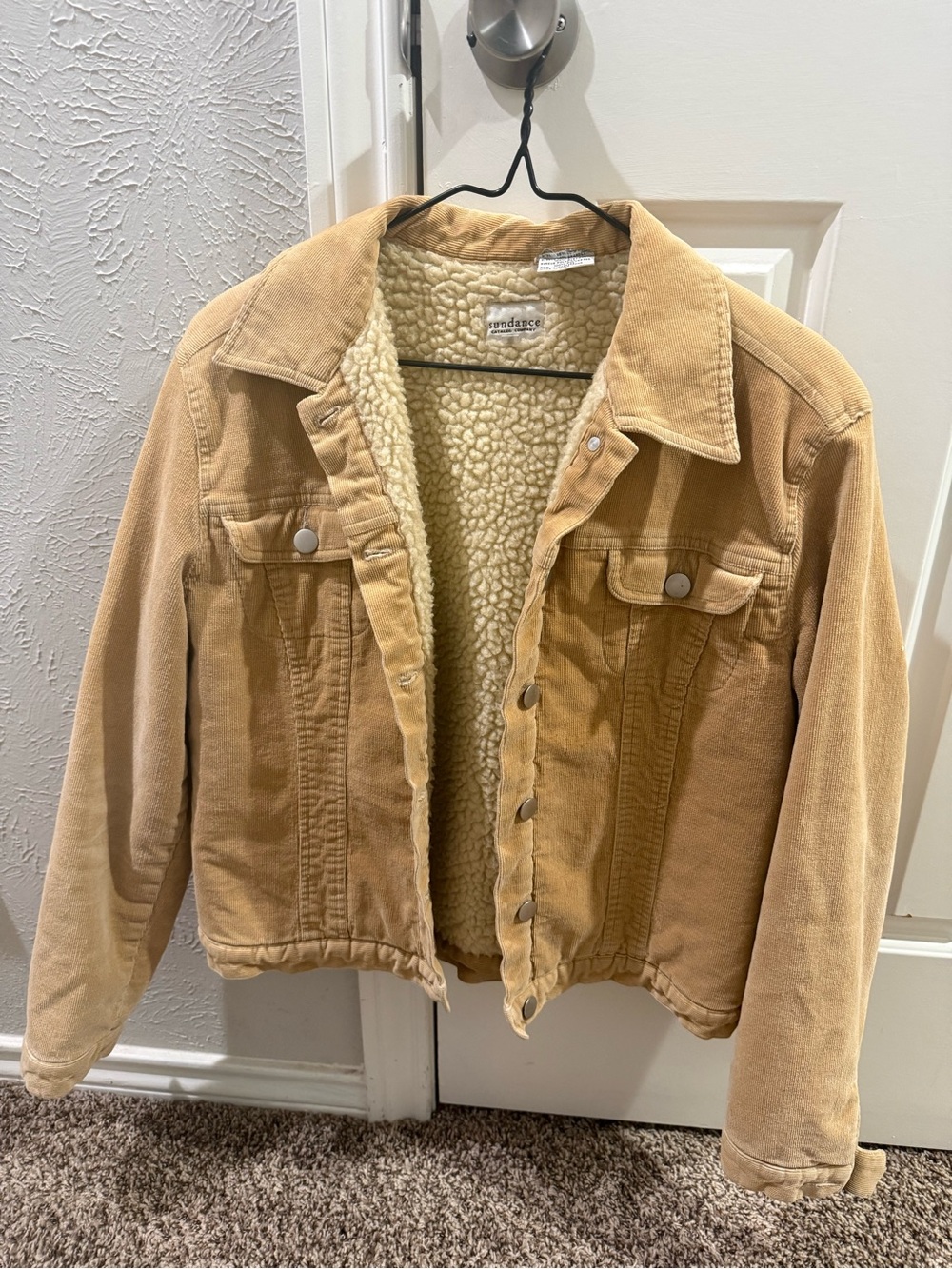 Sundance Tan Corduroy Jacket with Sherpa Lining